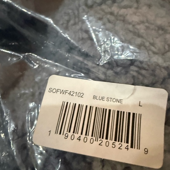 Saks Fifth Avenue Faux Shearling Teddy Jacket Blue Stone NWT L - Picture 5 of 8